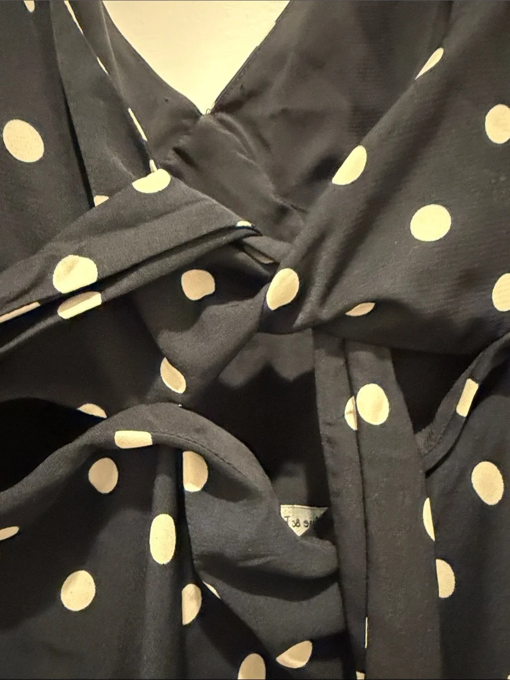 Abercrombie & Fitch Black Maxi Dress with White Polka Dots
